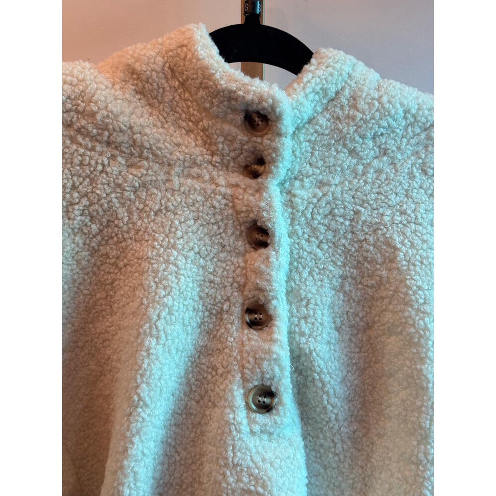 Sherpa Button-Up Two Pocket Hooded Pullover Small NWT - Picture 5 of 5